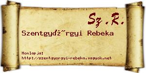 Szentgyörgyi Rebeka névjegykártya